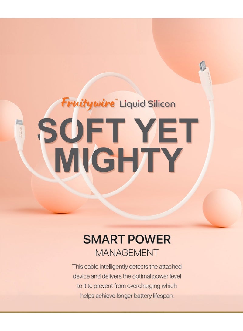 MICRODIA 【Microdia】 Fruitywire PD100W USB-C to USB-C Charge & Sync Cable, Liquid Silicon, 2.6m - Soft Touch & Tangle-Free - Image 2